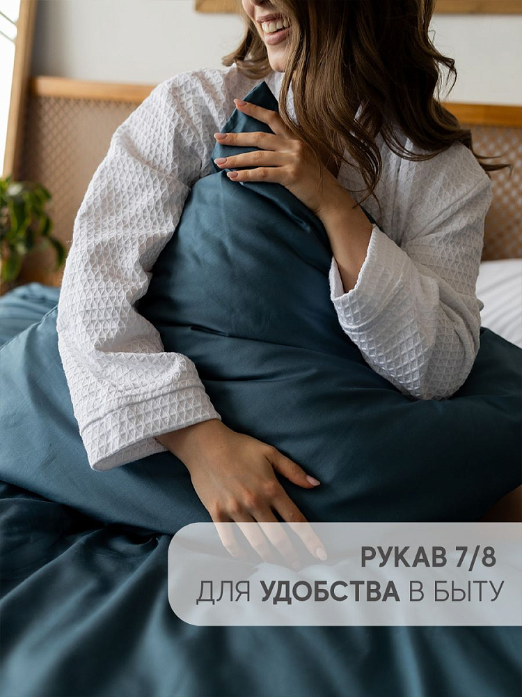 Халат вафельный женский белый